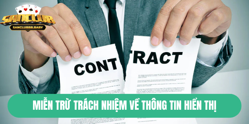 Miễn trừ trách nhiệm của SanClub về thông tin và trò chơi